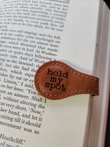 Hold My Spot Magnetic Leather Bookmark